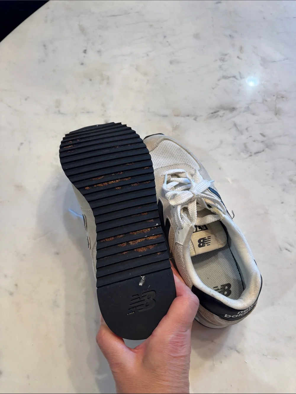 New Balance Women's 574 cream & black Platform Sneaker - Elevated Retro Style